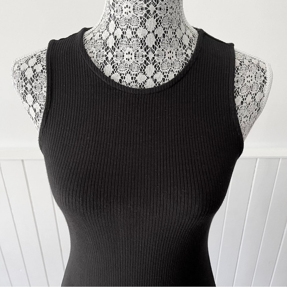 Dynamite Black Sleeveless Ribbed Knit Jersey Dress Size S - Picture 3 of 15